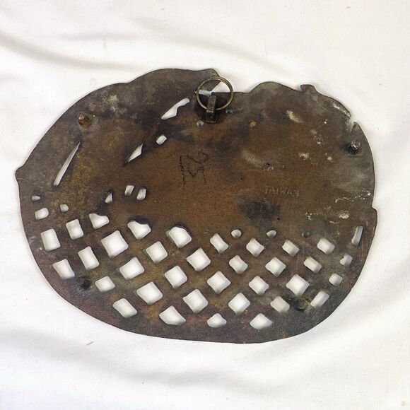 Vtg Lot of 3 Footed Copper Trivets Swan or Goose Teapot Fruit Basket Wall Decor - Picture 3 of 7